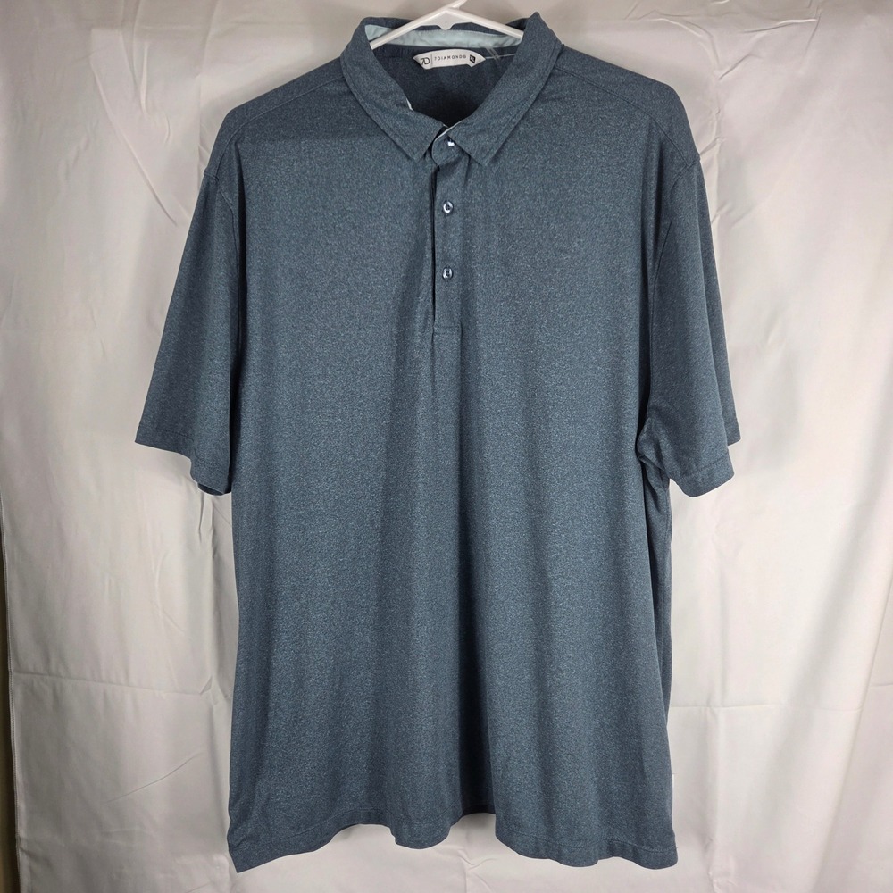 7 Diamonds Core Polo Mens XL Blue Heather Short Sleeve Golf Shirt